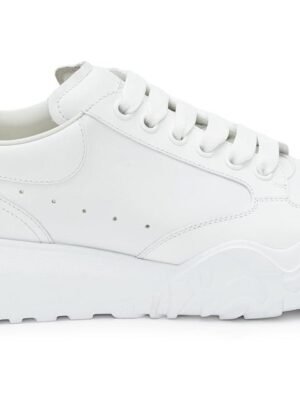 Alexander McQueen Court Trainers White Leather